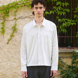 Nika Cotton Shirt, White Stripe