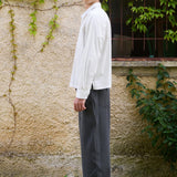 Nika Cotton Shirt, White Stripe