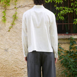 Nika Cotton Shirt, White Stripe