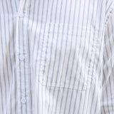 Nika Cotton Shirt, White Stripe