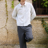 Nika Cotton Shirt, White Stripe