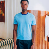 Brando T-Shirt, Light Blue Ringer