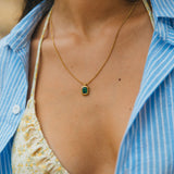 Idris Necklace, Green/Gold