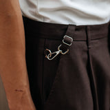 Lowen Wool Blend Trouser, Dark Brown