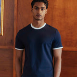Brando T-Shirt, Navy Ringer