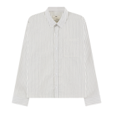 Nika Cotton Shirt, White Stripe